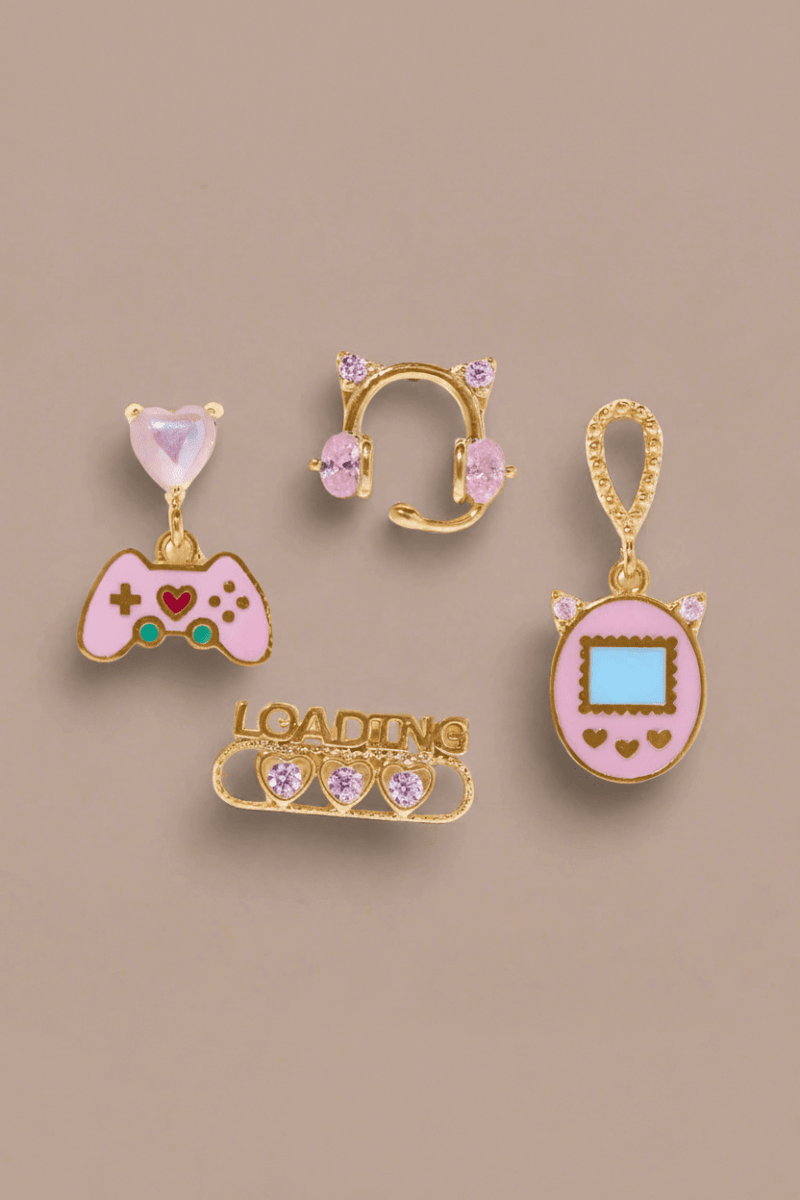 Shop Girls Crew Girls Crew Gamer Gal Earring Stud Set Earrings for women – premium loungewear and festival fashion at Spoiled Brat