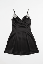 Shop Glamorous Glamorous Black Rhinestone - Flower Corset Mini - Dress Evening Dress for women – premium loungewear and festival fashion at Spoiled Brat