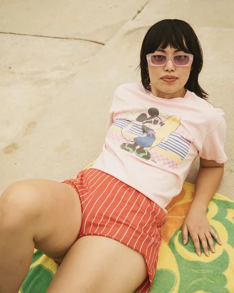 Shop Junk Food Junk Food Mickey Surf Flea Market Crop Top T-Shirt for women – premium loungewear and festival fashion at Spoiled Brat
