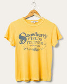Shop Junk Food Junk Food Strawberry Fields The Beatles T-Shirt as seen on Sabrina Carpenter T-Shirt for women – premium loungewear and festival fashion at Spoiled Brat