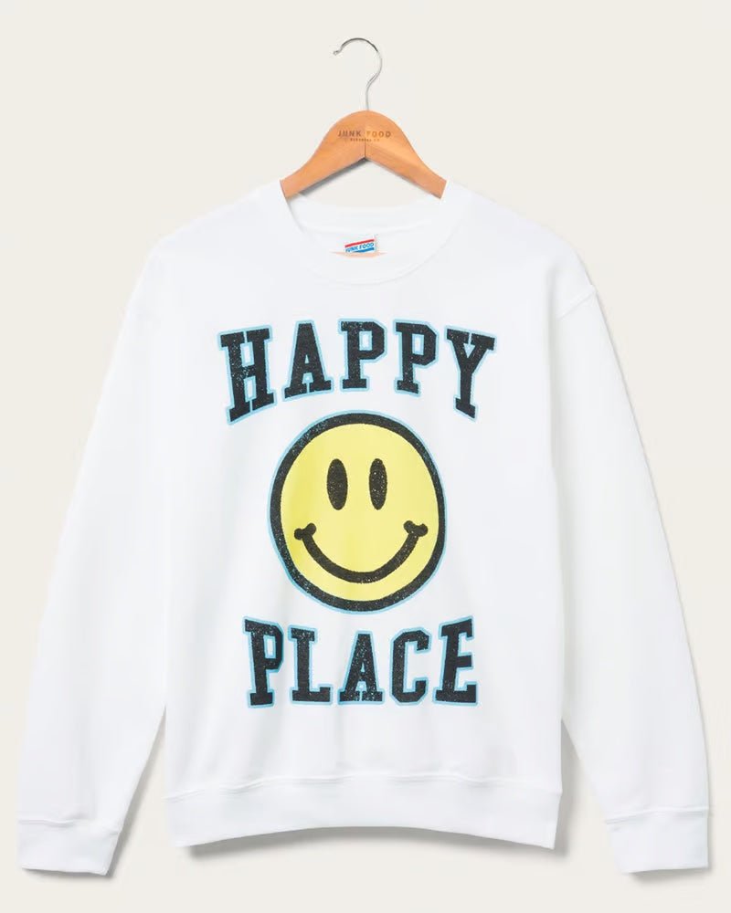 Junk Food Womens Happy Place Flea Market Fleece Sweater by Junk Food – T-Shirt – S | Spoiled Brat UK