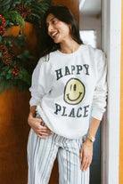 Shop Junk Food Junk Food Womens Happy Place Flea Market Fleece Sweater T-Shirt for women – premium loungewear and festival fashion at Spoiled Brat
