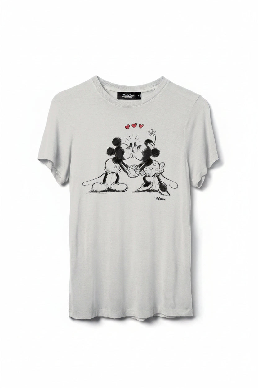 Shop Junk Food JUNKFOOD Disney Mickey and Minnie Kisses T-Shirt T-Shirt for women – premium loungewear and festival fashion at Spoiled Brat
