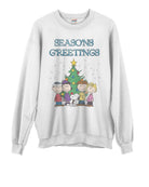 Shop Junk Food JUNKFOOD Peanuts Seasons Greetings Christmas Jumper Jumper for women – premium loungewear and festival fashion at Spoiled Brat
