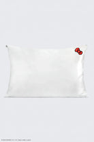 Shop Kitsch Hello Kitty x Kitsch Satin Pillowcase - Solid Ivory Hello Kitty Bow Pillow for women – premium loungewear and festival fashion at Spoiled Brat