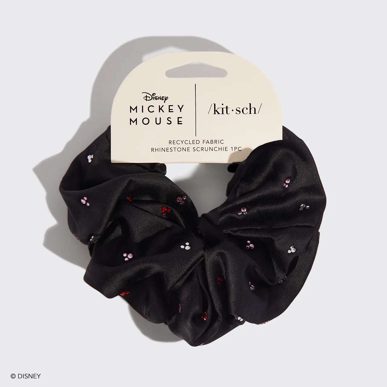 Kitsch & Mickey and Minnie Recycled Black Fabric Rhinestone Scrunchie - Spoiled Brat