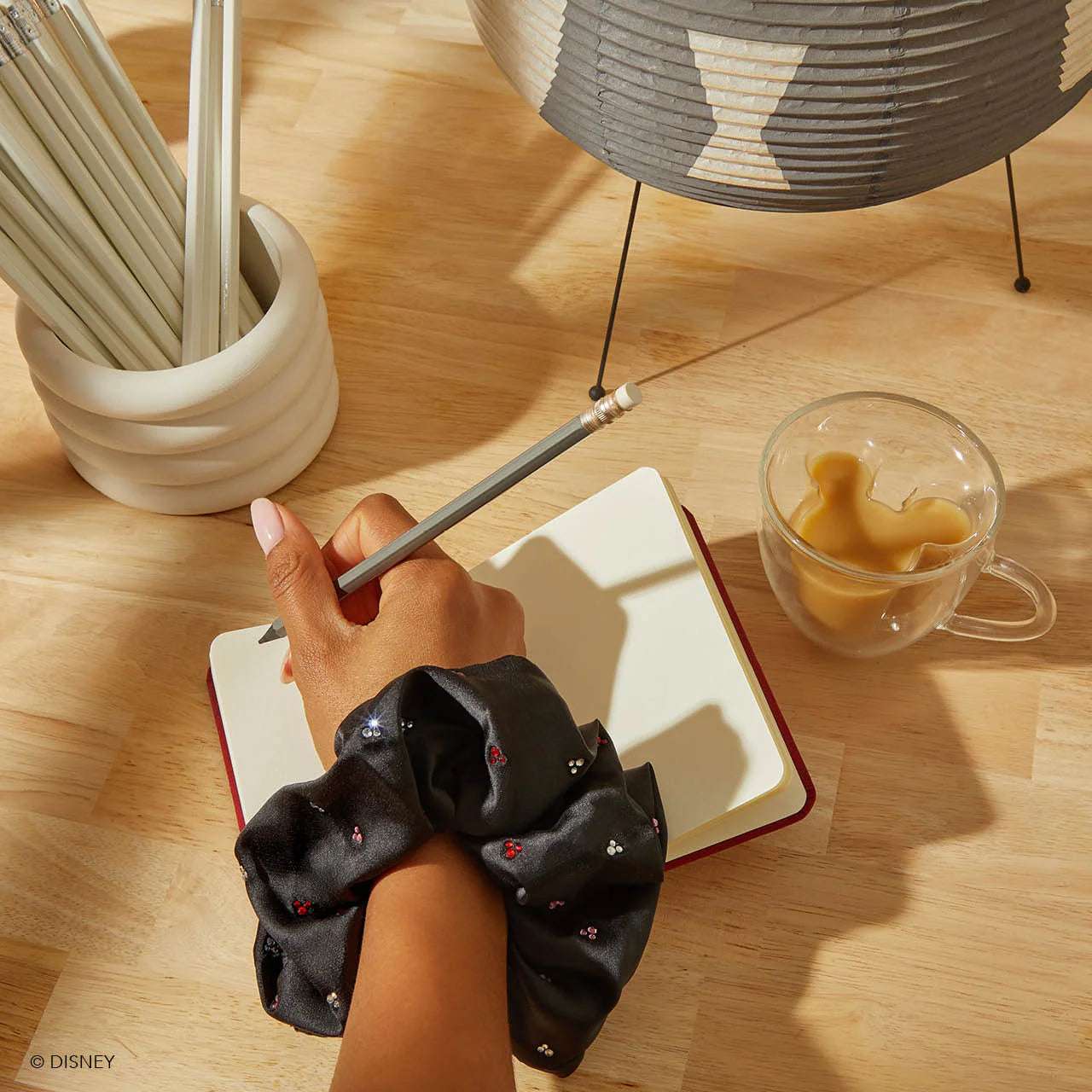 Kitsch & Mickey and Minnie Recycled Black Fabric Rhinestone Scrunchie - Spoiled Brat