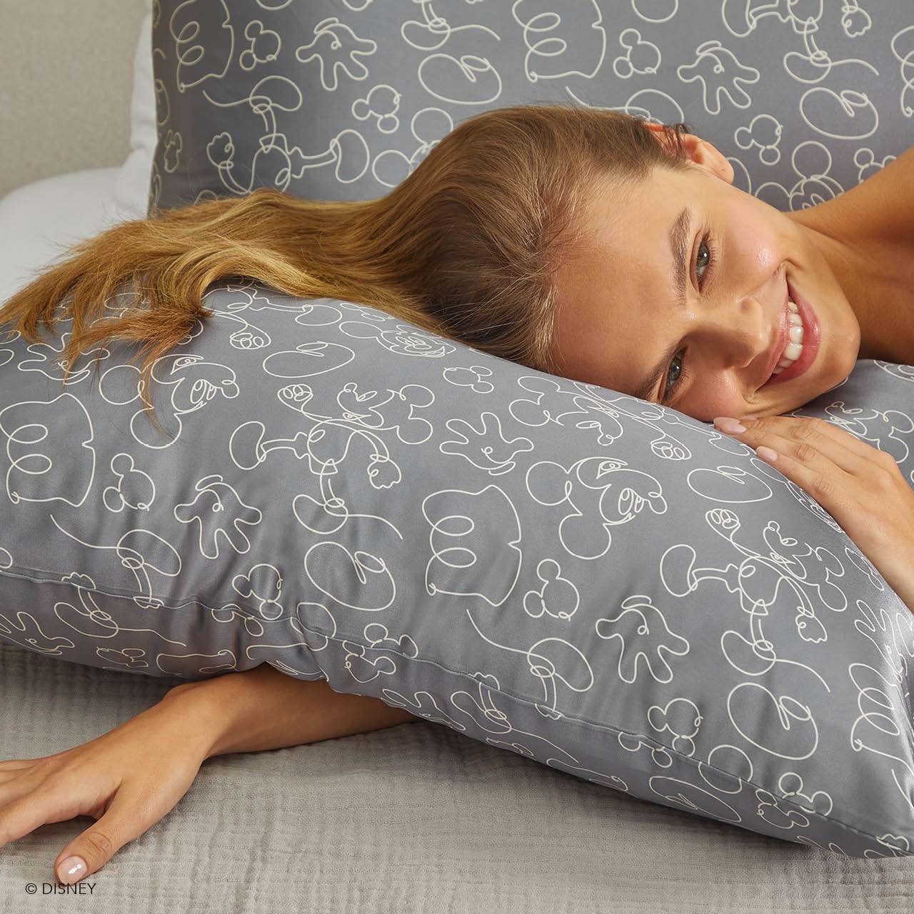 Shop Kitsch Kitsch & Mickey and Minnie Satin Pillowcase Standard Mickey Magic - Charcoal Pillow for women – premium loungewear and festival fashion at Spoiled Brat