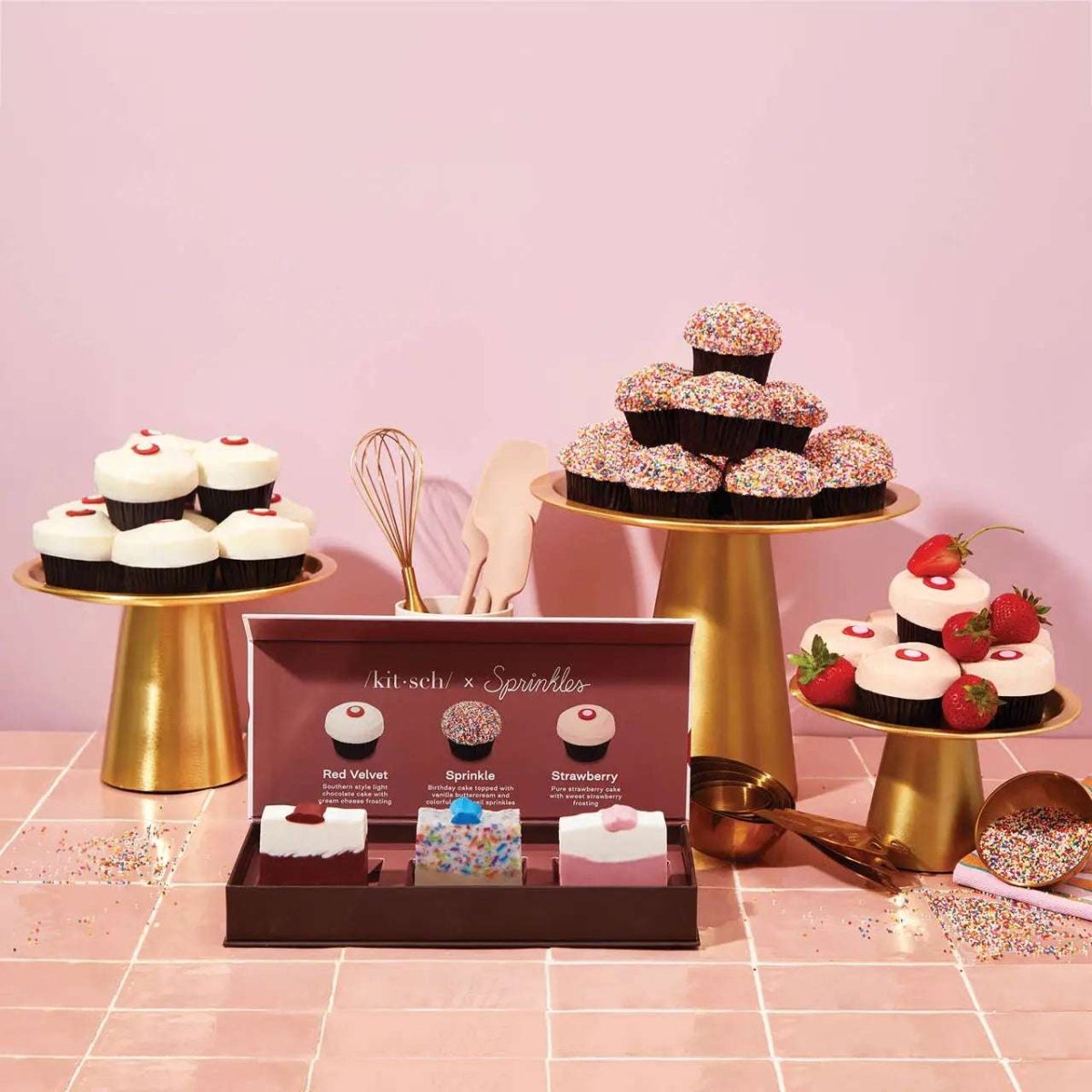Shop Kitsch Sprinkles Cupcakes X Kitsch 3 Pc Body Wash Set Soap for women – premium loungewear and festival fashion at Spoiled Brat