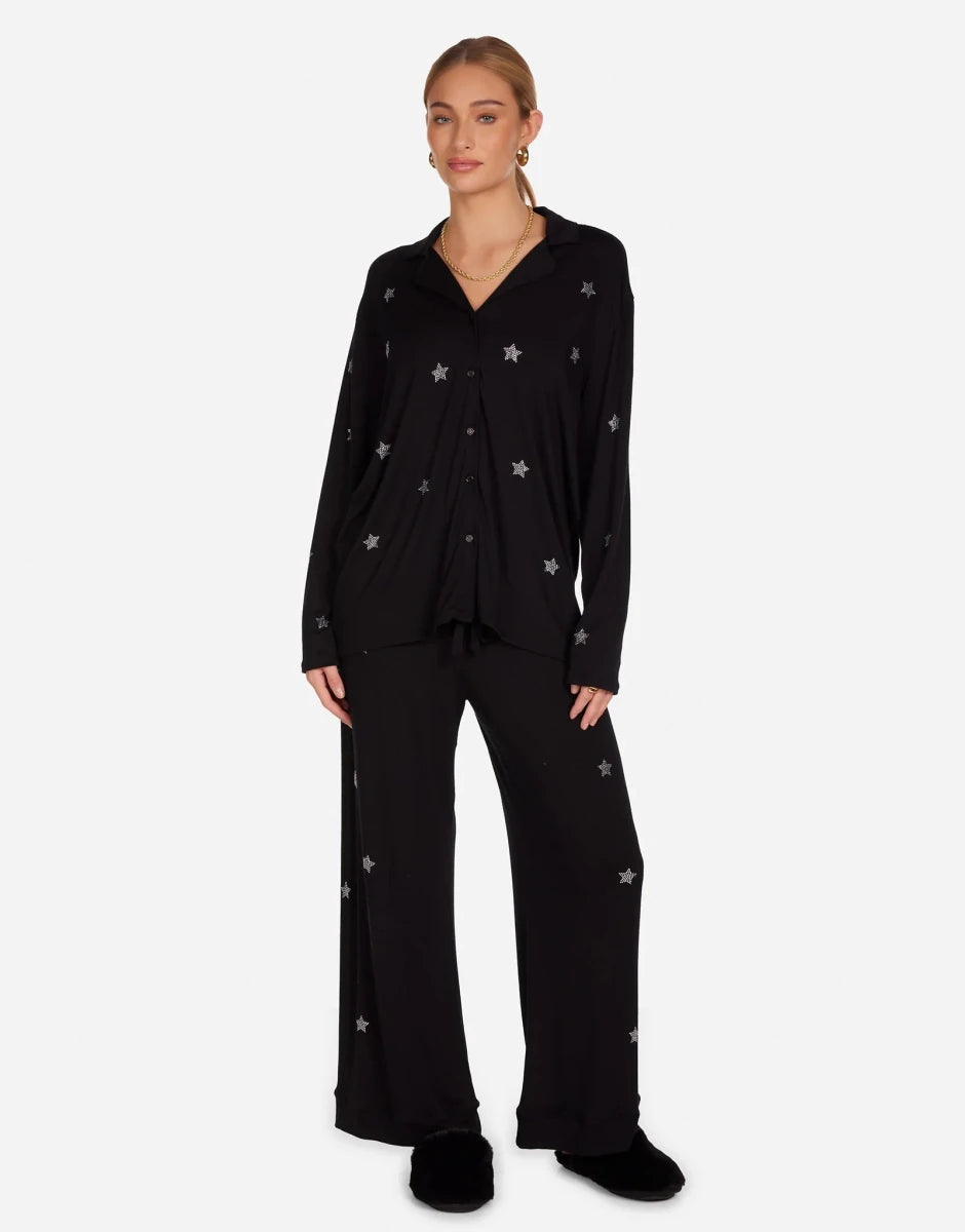 Shop Lauren Moshi Lauren Moshi Alison Crystal Mini Stars Pyjama Set Pyjamas for women – premium loungewear and festival fashion at Spoiled Brat