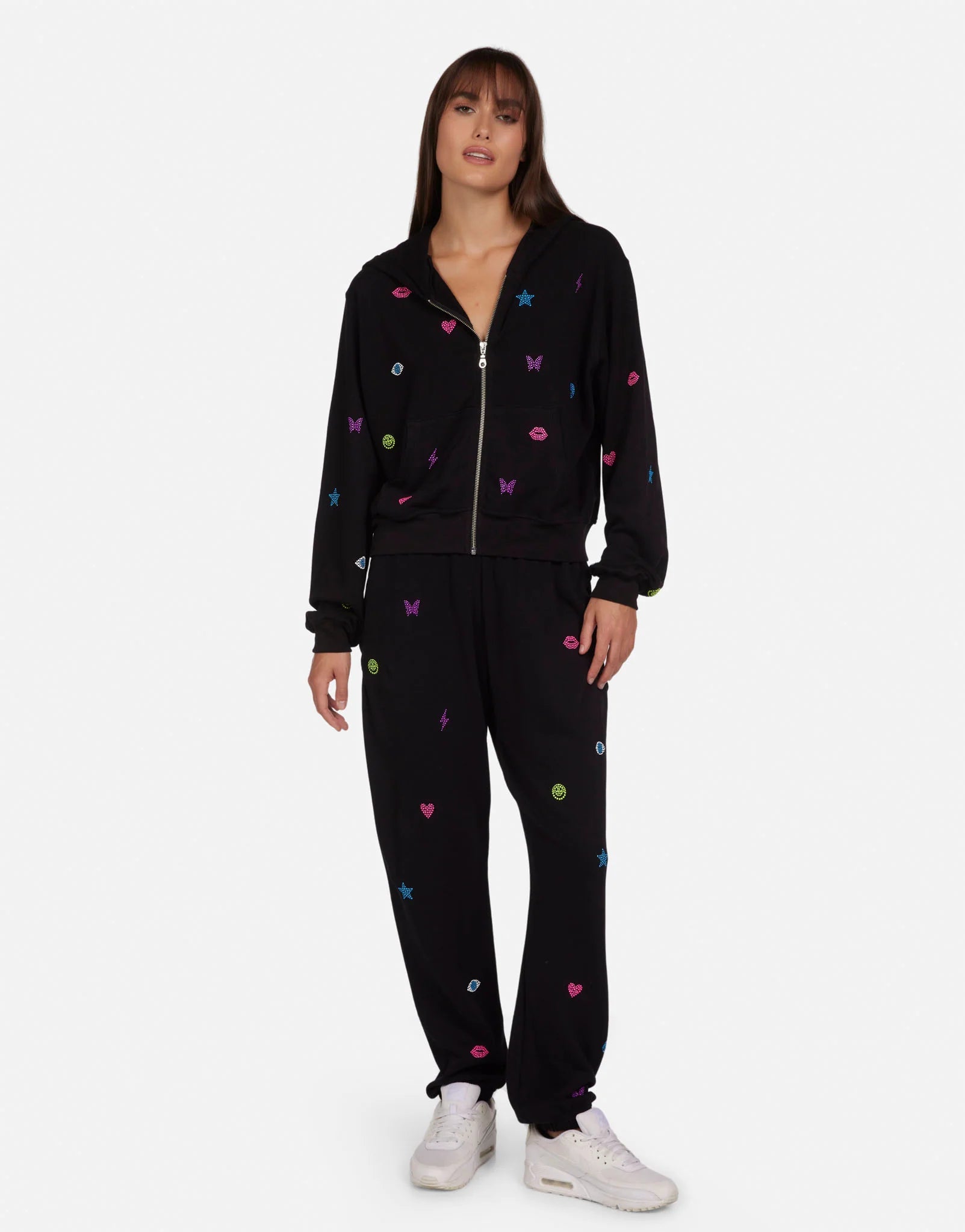 Shop Lauren Moshi Lauren Moshi Chantria Neon Stud Elements Sweatpants Sweatpants for women – premium loungewear and festival fashion at Spoiled Brat