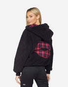 Lauren Moshi Deandra Plaid Lip Sherpa Fleece Jacket Jacket by Lauren Moshi as seen on celebrities