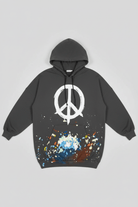 Shop Lauren Moshi Lauren Moshi Desiree Brush Peace Hoodie Dress Hooded Sweatshirt for women – premium loungewear and festival fashion at Spoiled Brat