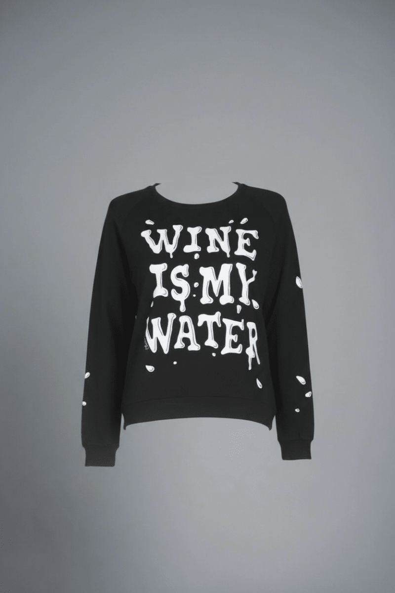 Shop Lauren Moshi Lauren Moshi Everly Wine is My Water Pullover Pullover for women – premium loungewear and festival fashion at Spoiled Brat