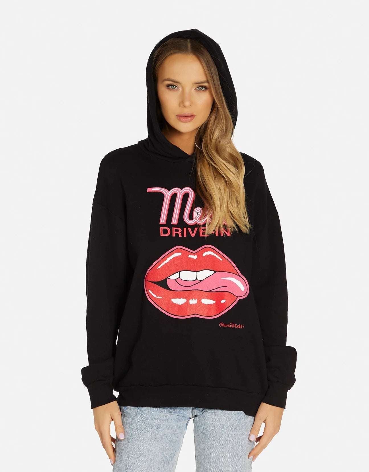 Lauren Moshi Harmony Mels Drive-In Hooded Sweater Sweatshirt by Lauren Moshi as seen on celebrities