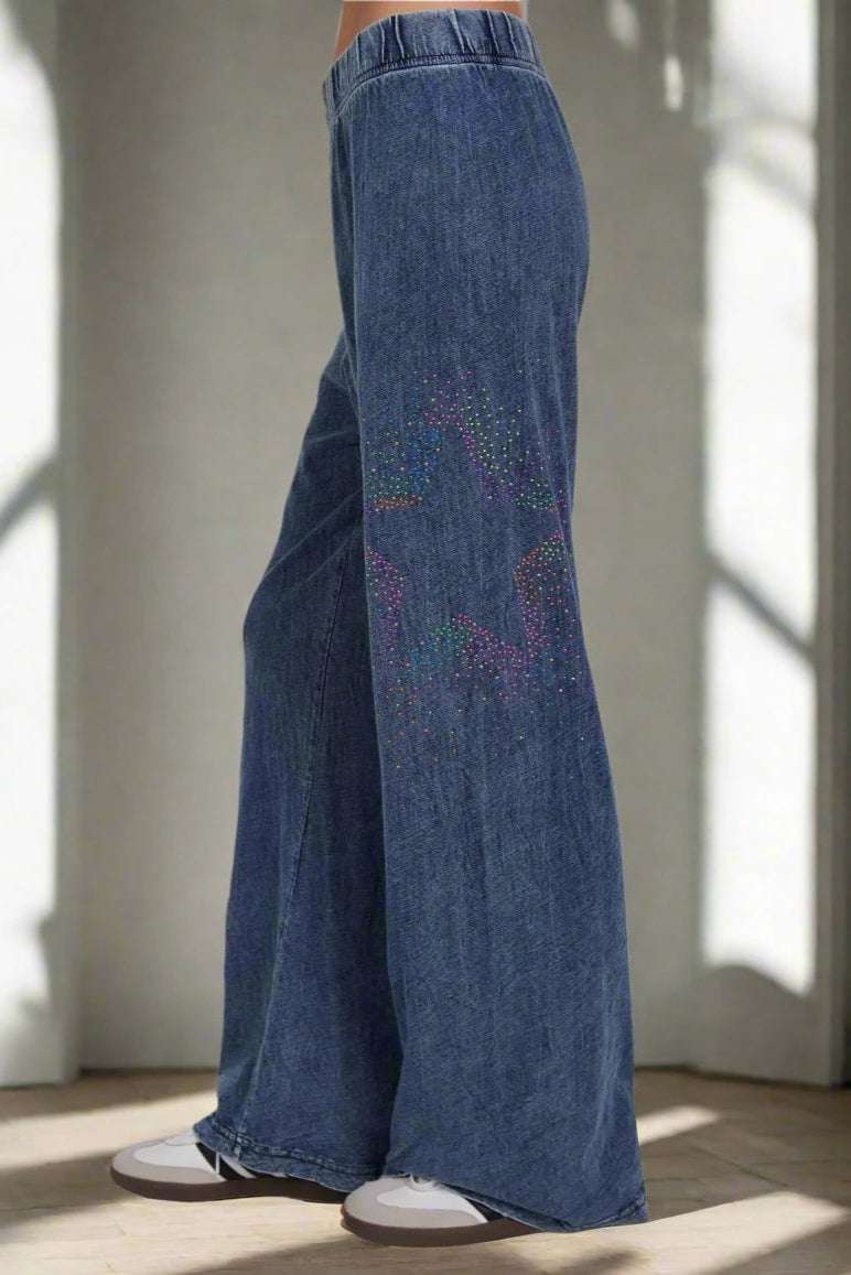 Shop Lauren Moshi Lauren Moshi Martina Neon Stud Starburst Trousers Joggers for women – premium loungewear and festival fashion at Spoiled Brat