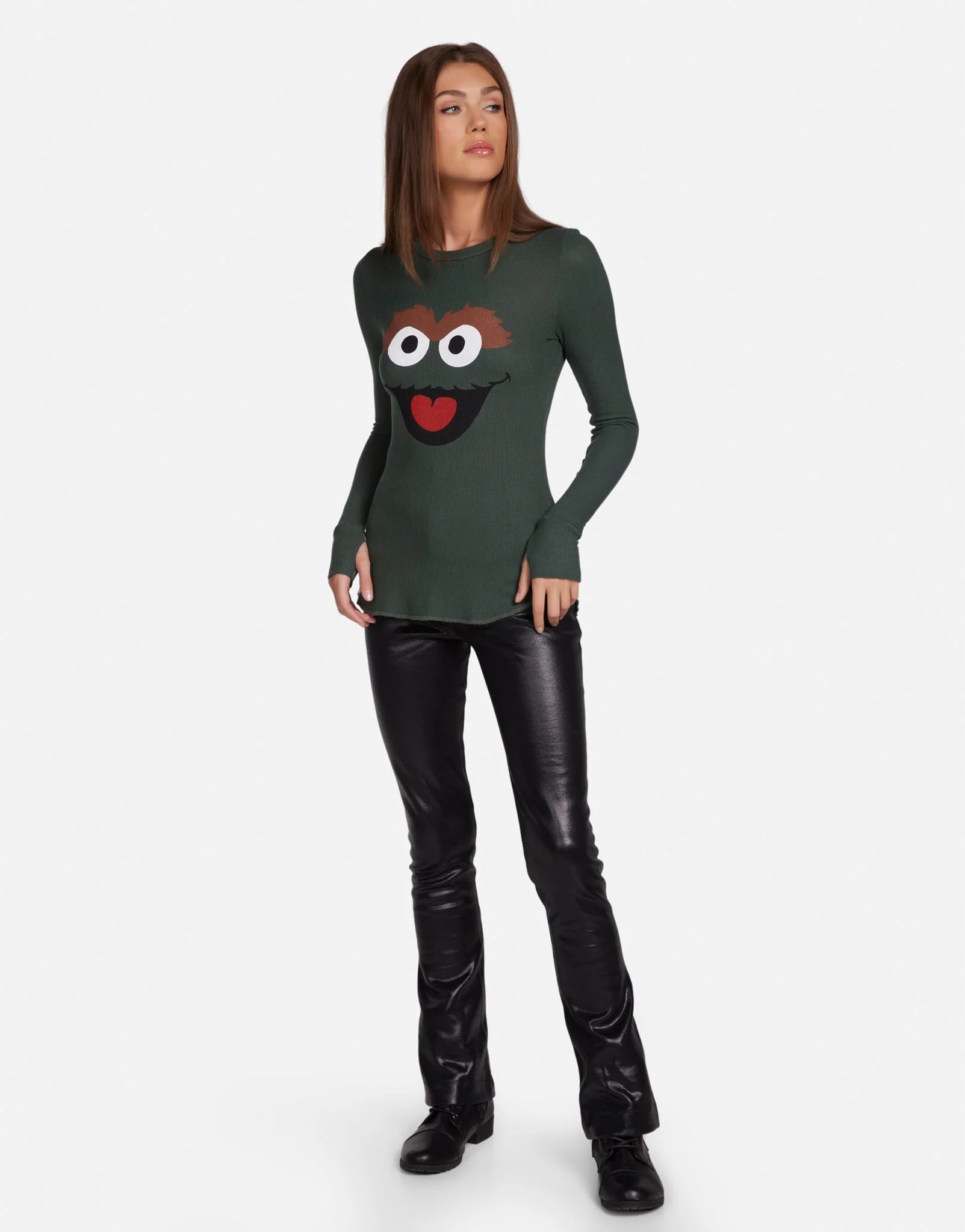 Shop Lauren Moshi Lauren Moshi McKinley Oscar The Grouch Long Sleeved Tee T-Shirt for women – premium loungewear and festival fashion at Spoiled Brat
