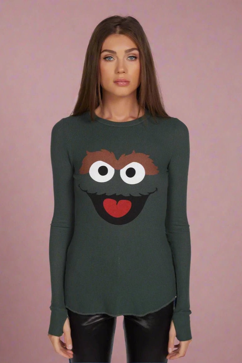 Shop Lauren Moshi Lauren Moshi McKinley Oscar The Grouch Long Sleeved Tee T-Shirt for women – premium loungewear and festival fashion at Spoiled Brat