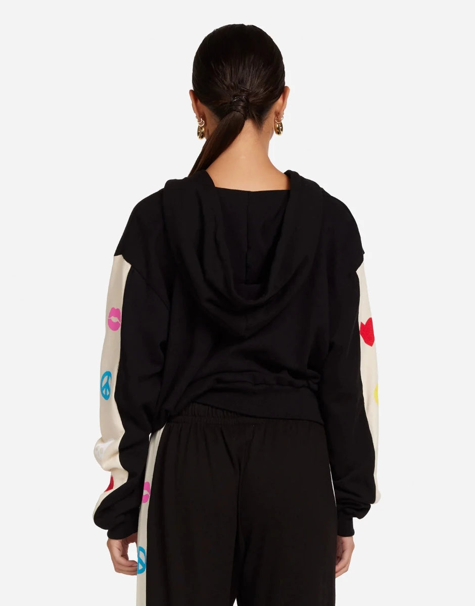 Shop Lauren Moshi Lauren Moshi Shanley Elements Zip Hoodie as seen on Courtney Green Sweater for women – premium loungewear and festival fashion at Spoiled Brat