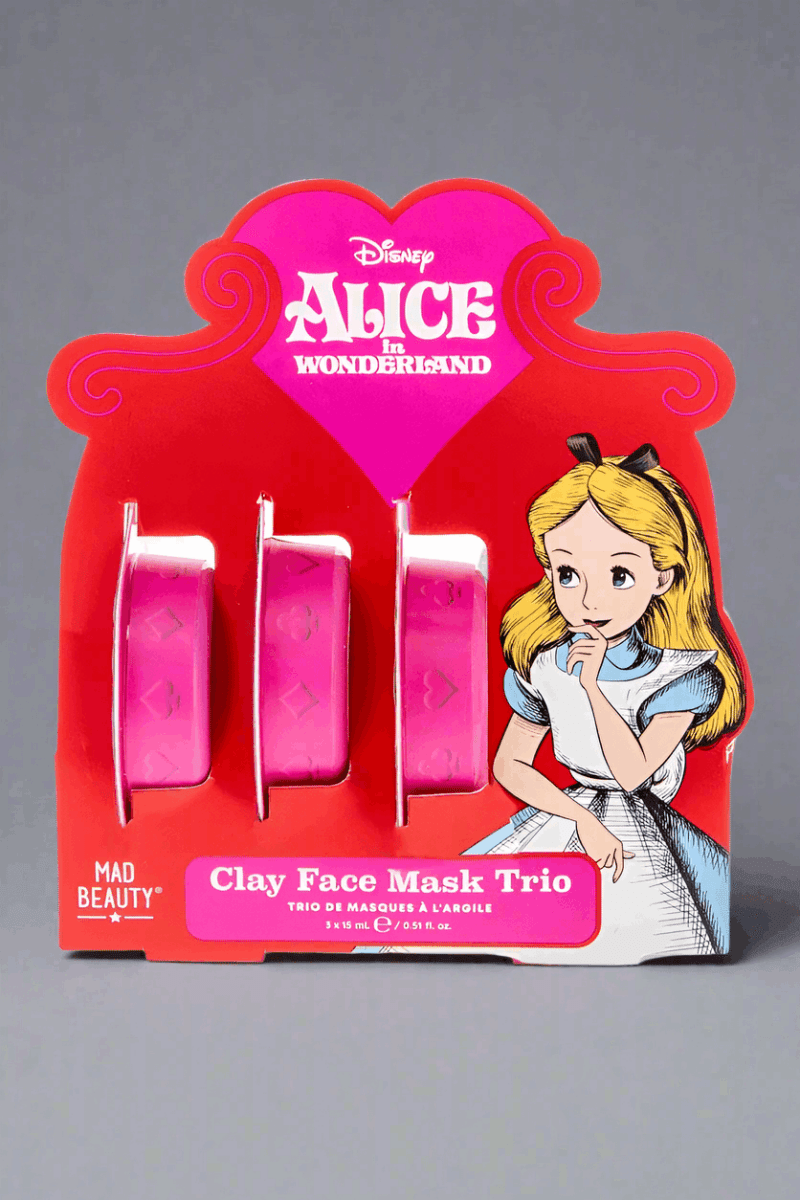 Shop Mad Beauty Disney Alice in Wonderland Clay Face Mask Trio Face Mask for women – premium loungewear and festival fashion at Spoiled Brat