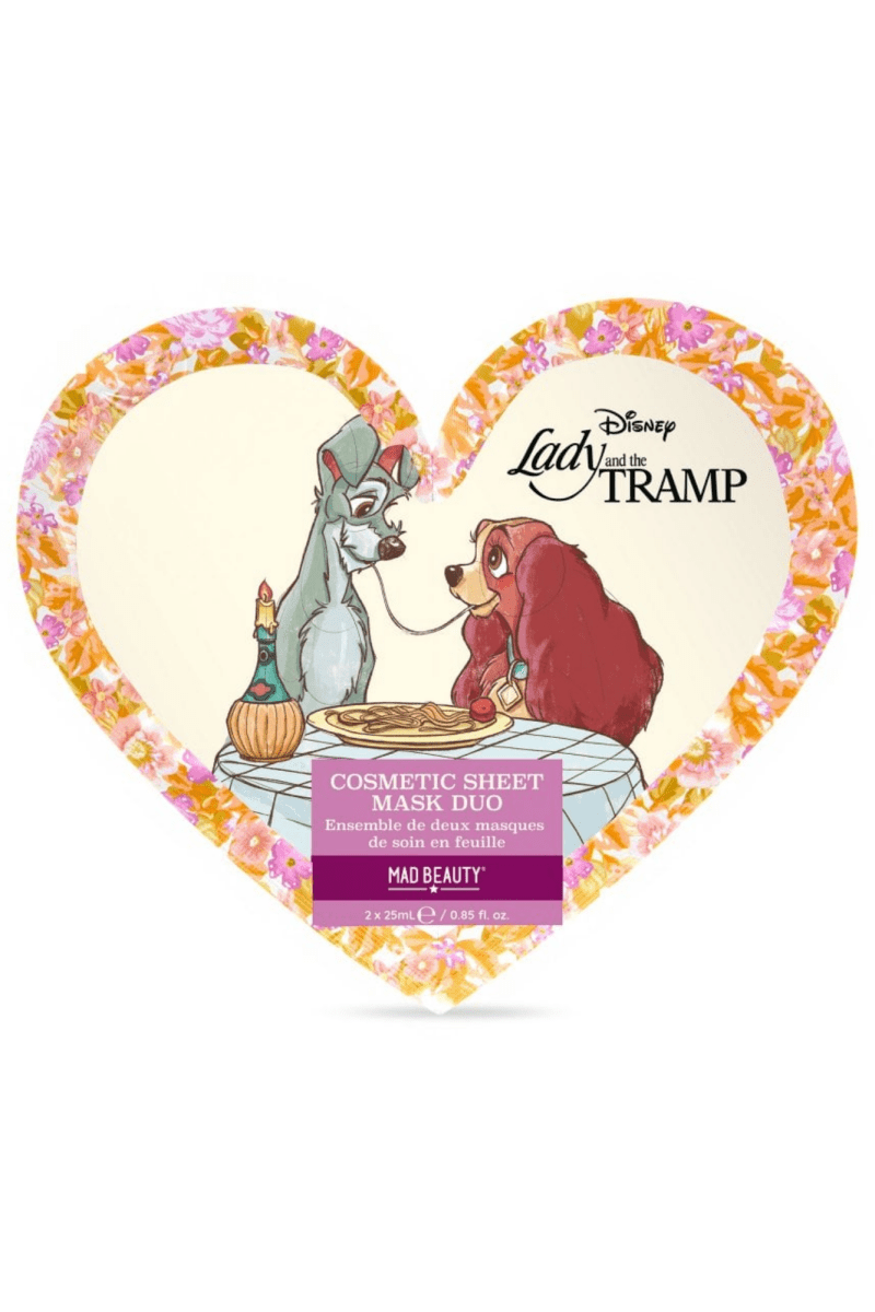 Shop Mad Beauty Disney Lady & The Tramp Cosmetic Sheet Mask Duo Face Mask for women – premium loungewear and festival fashion at Spoiled Brat