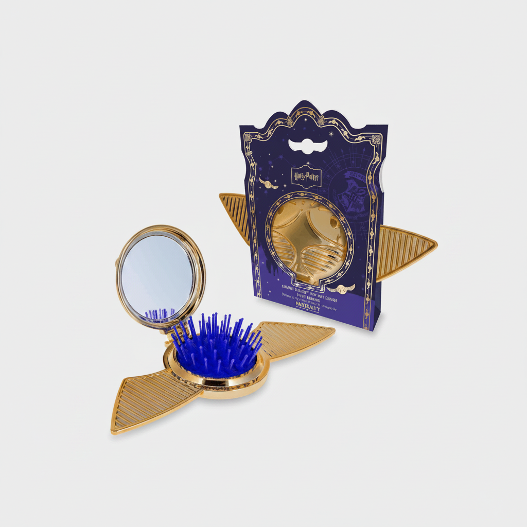Shop Mad Beauty Harry Potter Snitch Pop out Brush Hair Brush for women – premium loungewear and festival fashion at Spoiled Brat