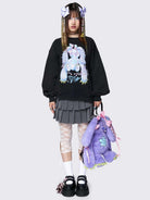 Shop Minga London Minga London x Ema Gaspar Bunny Graphic Sweatshirt Sweater for women – premium loungewear and festival fashion at Spoiled Brat