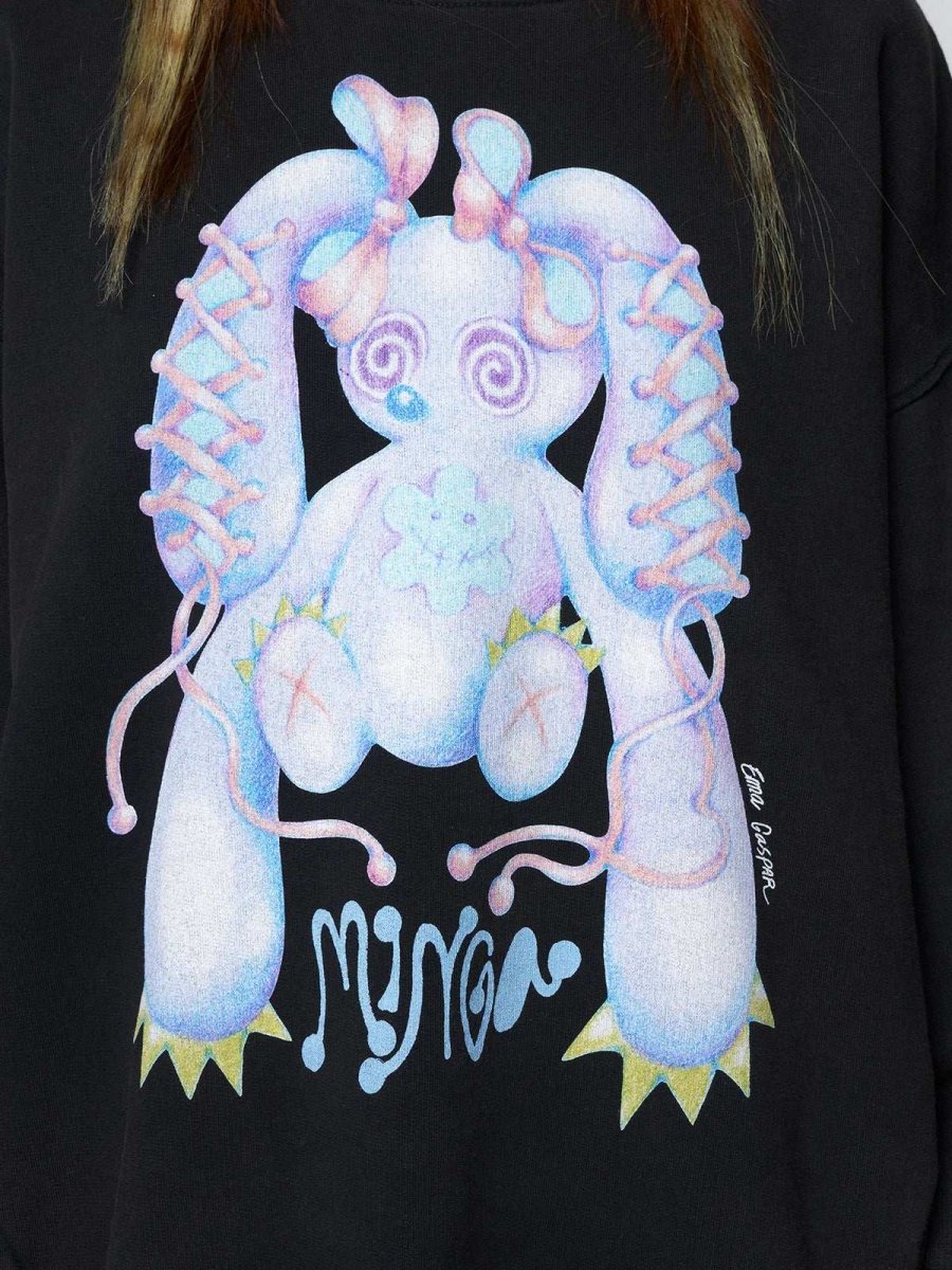 Shop Minga London Minga London x Ema Gaspar Bunny Graphic Sweatshirt Sweater for women – premium loungewear and festival fashion at Spoiled Brat