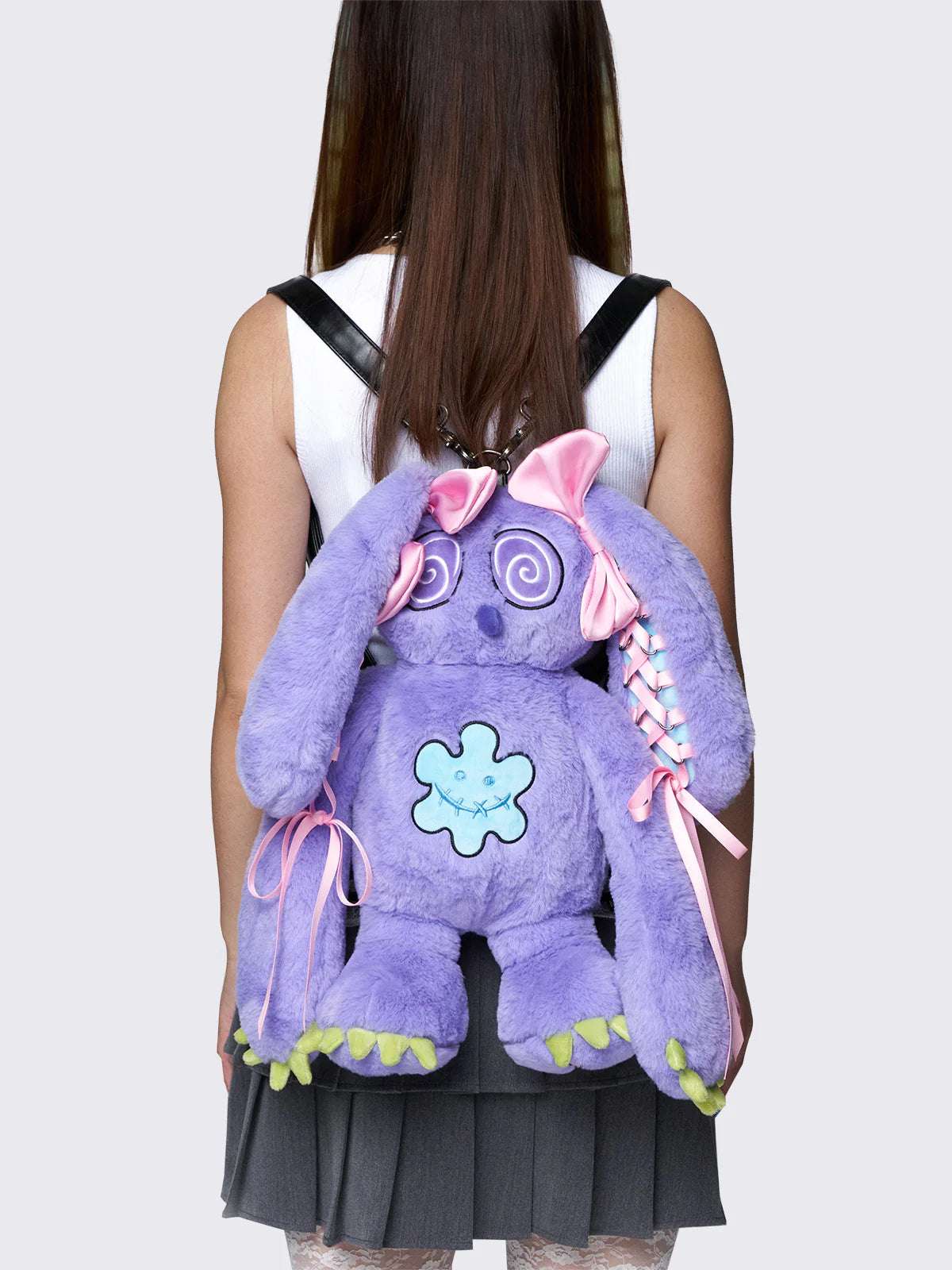 Shop Minga London Minga London x Ema Gaspar Bunny Plush Backpack Backpack for women – premium loungewear and festival fashion at Spoiled Brat