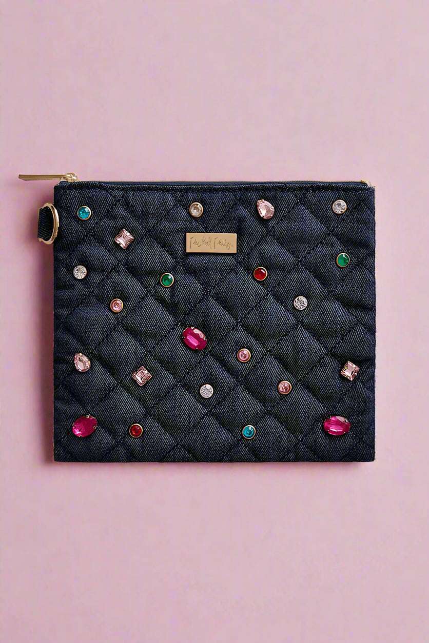 Packed Party Back to Fun Denim Everything Pouch - Spoiled Brat