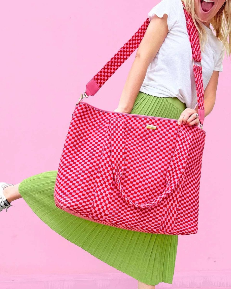 Shop Packed Party Packed Party Check This Weekender Duffle Bag Tote Bag for women – premium loungewear and festival fashion at Spoiled Brat