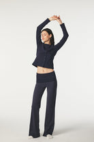 Shop Pixie and Peach Pixie & Peach Black Nora Flared Pant Trousers Trousers for women – premium loungewear and festival fashion at Spoiled Brat