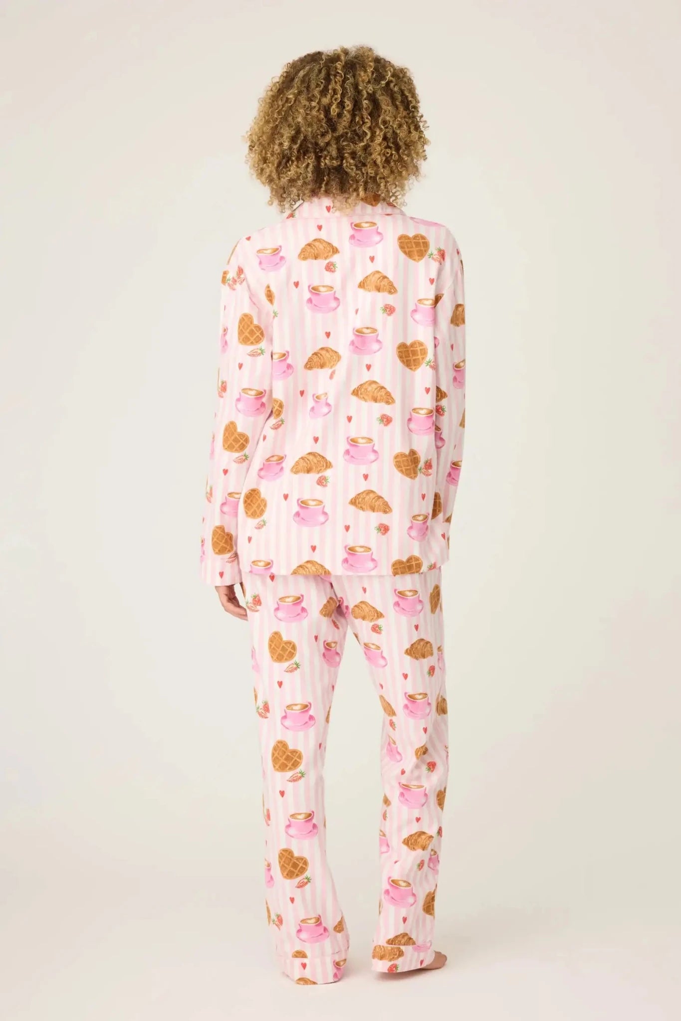 PJ Salvage Brunch Club Breakfast 3-Piece Flannel PJ Set by PJ Salvage – Pyjamas – Pink | Spoiled Brat UK