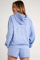 Shop PJ Salvage PJ Salvage Choose Happy Long Sleeve Hooded Top Hooded Sweatshirt for women – premium loungewear and festival fashion at Spoiled Brat