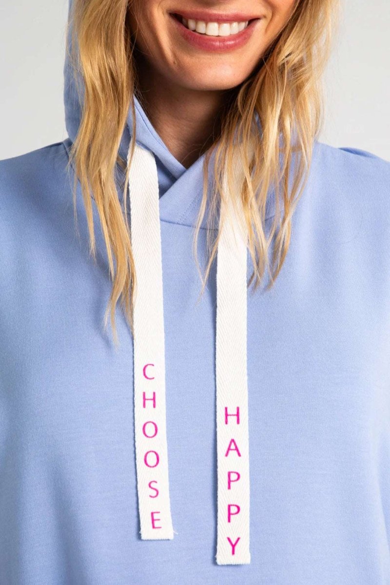 Shop PJ Salvage PJ Salvage Choose Happy Long Sleeve Hooded Top Hooded Sweatshirt for women – premium loungewear and festival fashion at Spoiled Brat