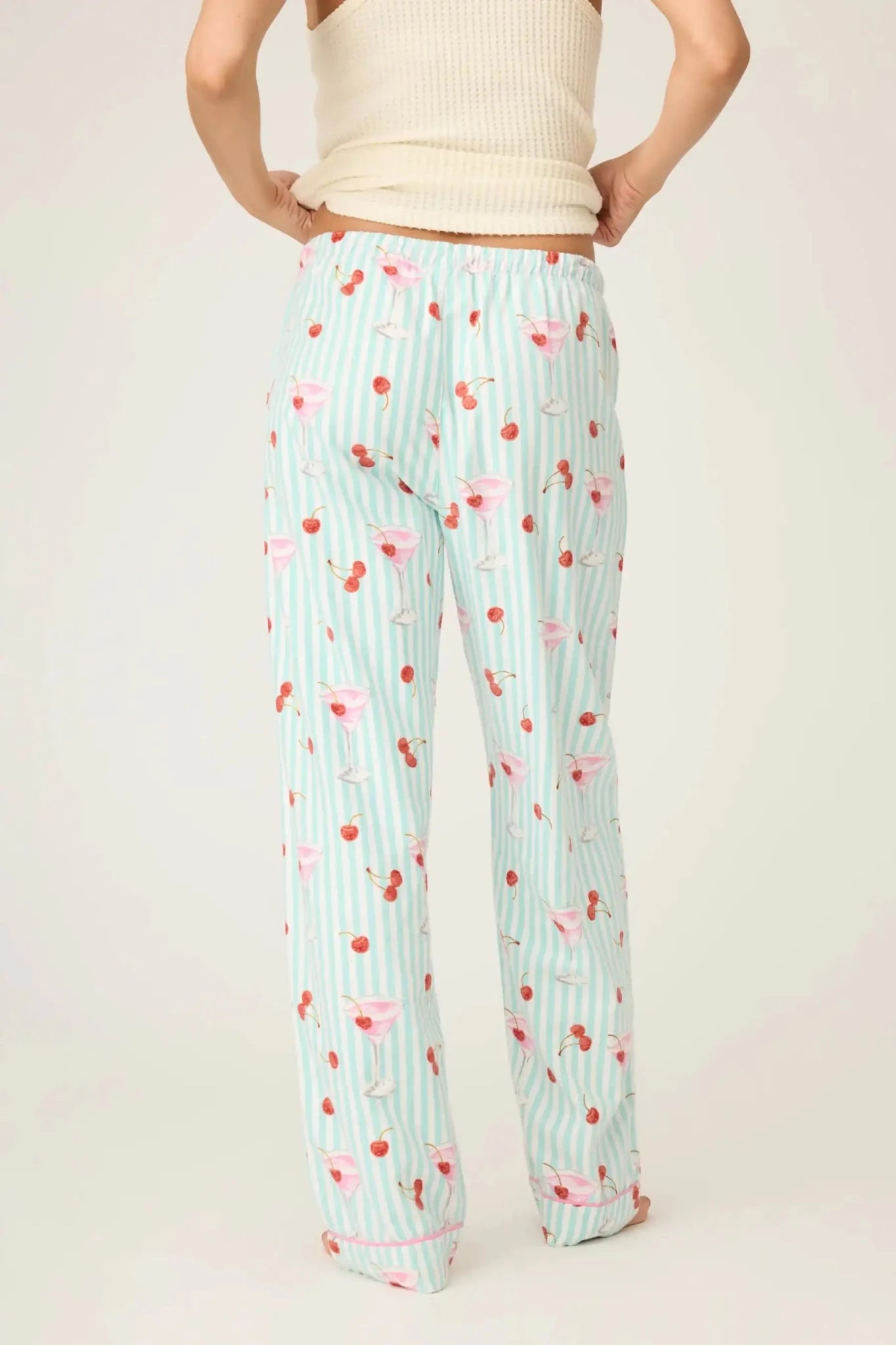 PJ Salvage Ma Cherie Cherry Print Flannel PJ Pants by PJ Salvage – Pyjamas – Blue | Spoiled Brat UK