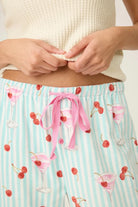 PJ Salvage Ma Cherie Cherry Print Flannel PJ Pants by PJ Salvage – Pyjamas – Blue | Spoiled Brat UK