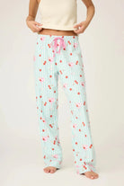 PJ Salvage Ma Cherie Cherry Print Flannel PJ Pants by PJ Salvage – Pyjamas – Blue | Spoiled Brat UK