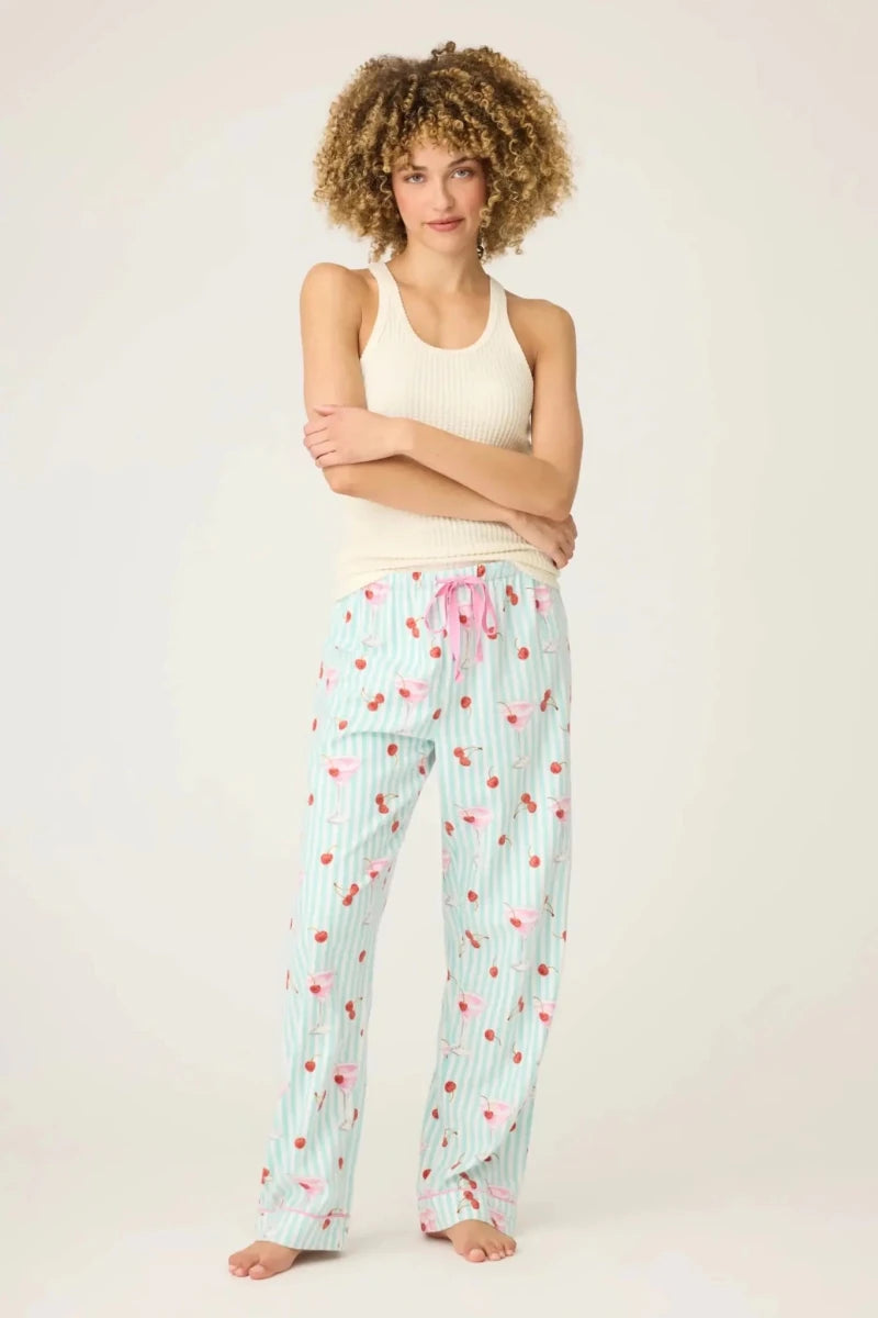 Shop PJ Salvage PJ Salvage Ma Cherie Cherry Print Flannel PJ Pants Pyjamas for women – premium loungewear and festival fashion at Spoiled Brat