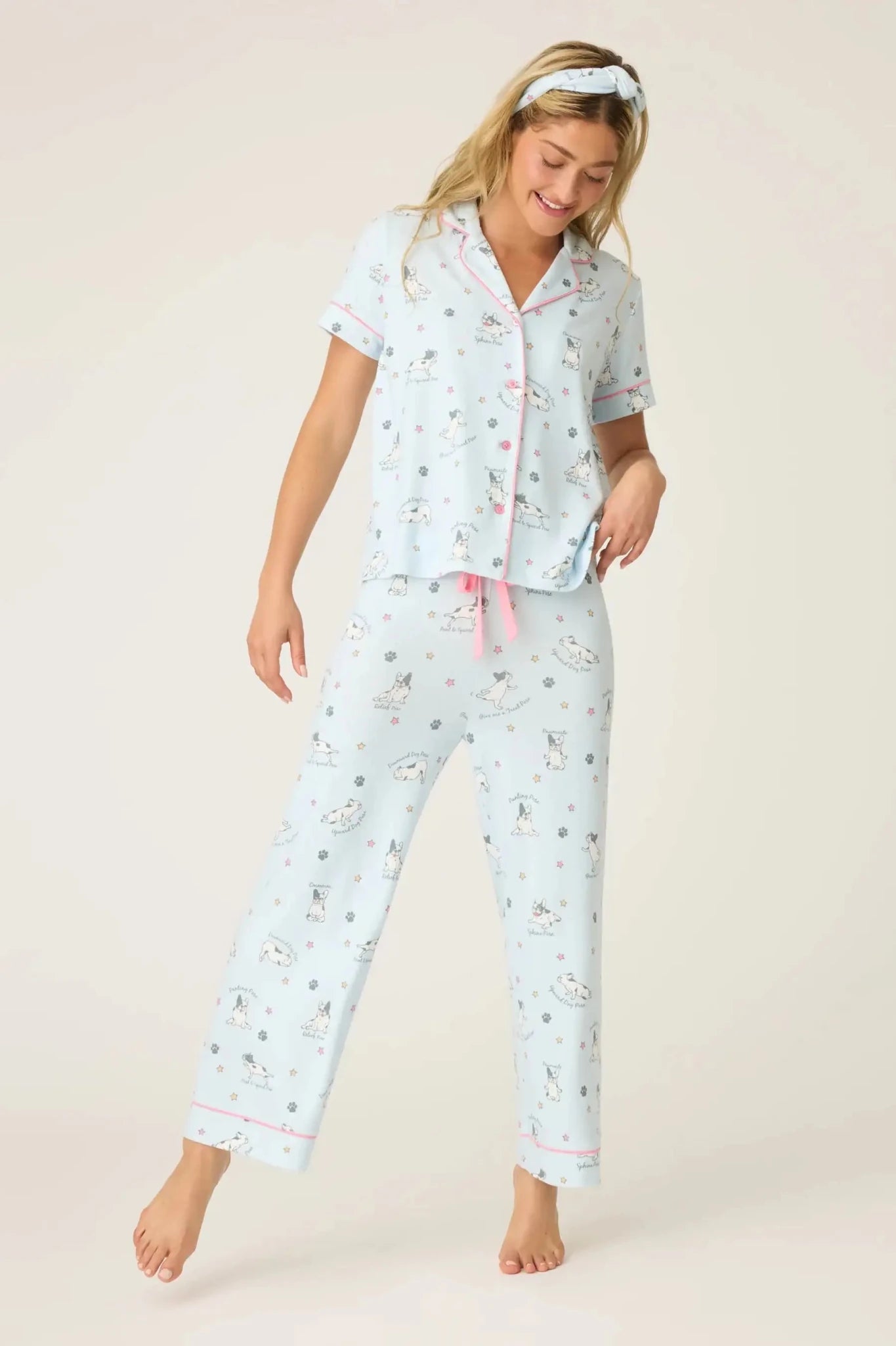 PJ Salvage Paws & Breathe Dog Print 3-Piece PJ Set by PJ Salvage – Pyjamas – Blue | Spoiled Brat UK