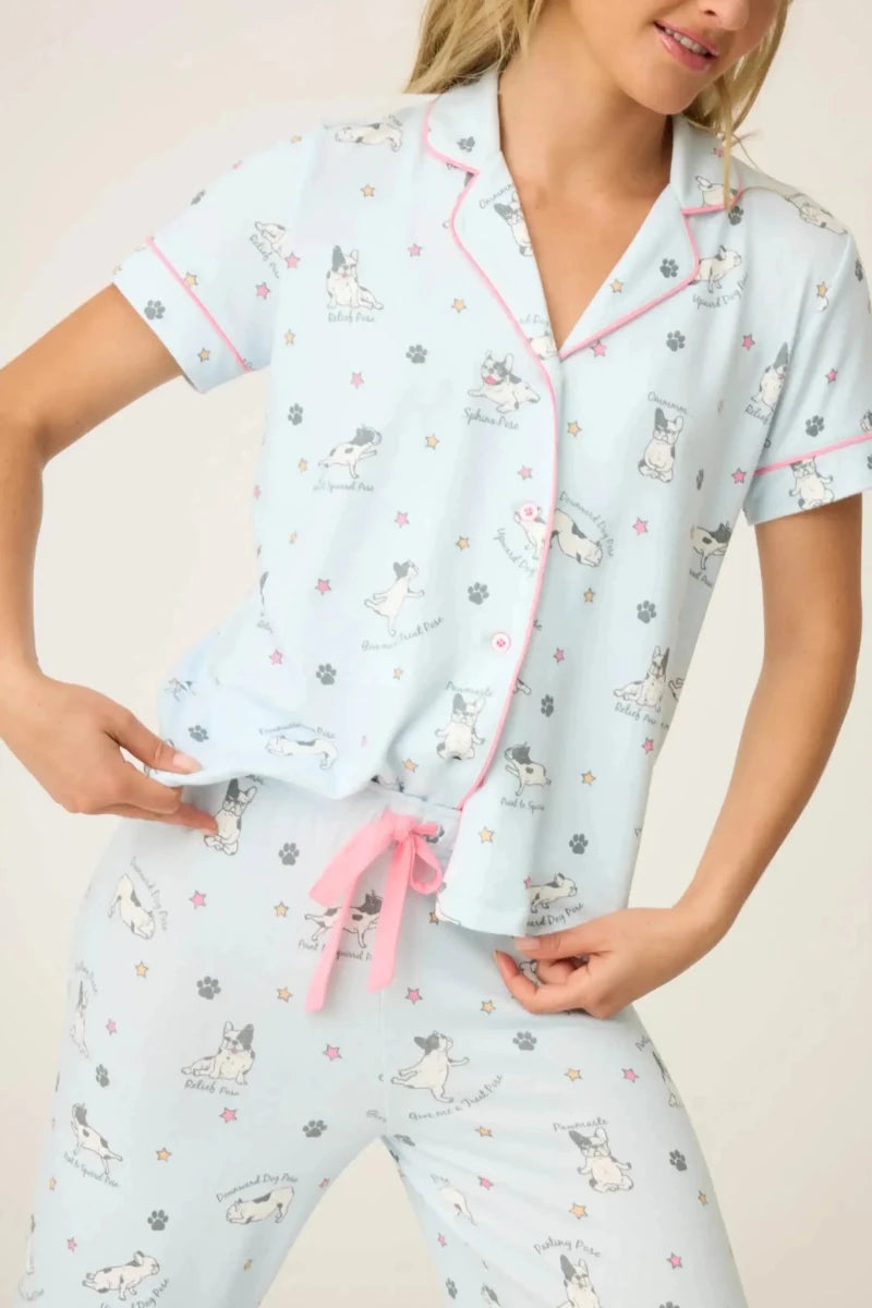 Shop PJ Salvage PJ Salvage Paws & Breathe Dog Print 3 - Piece PJ Set Pyjamas for women – premium loungewear and festival fashion at Spoiled Brat