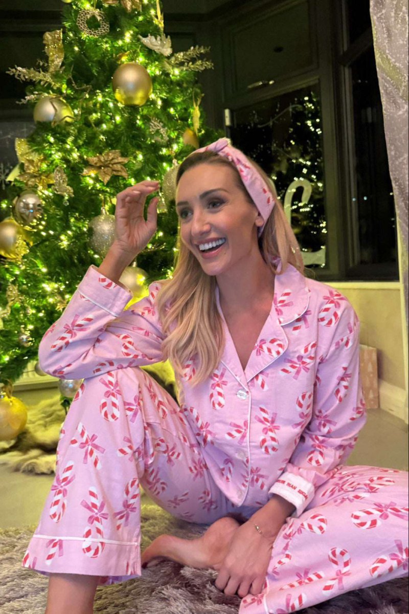 Shop PJ Salvage PJ Salvage Sweeter Than Sugar 3 - Piece Candy Cane Print Flannel PJ Set as seen on Paris Hilton Pyjamas for women – premium loungewear and festival fashion at Spoiled Brat