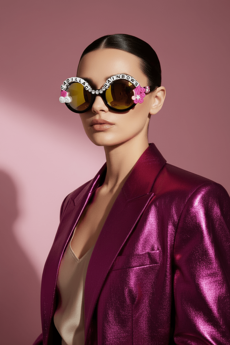 Shop Rad and Refined Rad & Refined Cadillac & Rainbows Statement Sunglasses Sunglasses for women – premium loungewear and festival fashion at Spoiled Brat