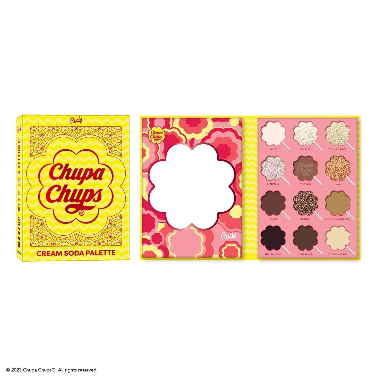 Rude Cosmetics Chupa Chups Cream Soda 12 Colour Palette by Rude Cosmetics – Eyeshadow – Multi | Spoiled Brat UK