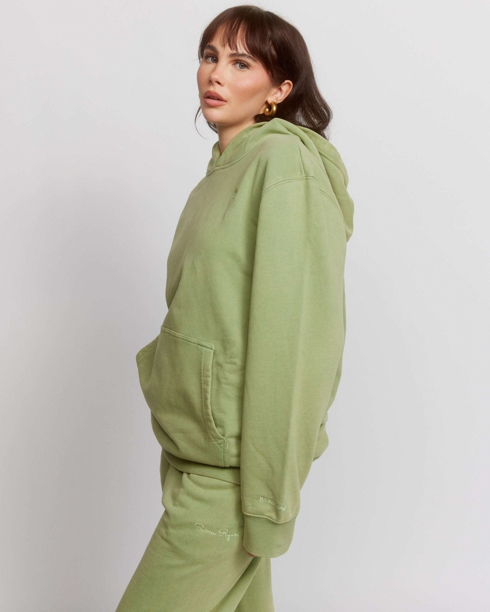 Samii Ryan Olive Hoodie by Samii Ryan – Hooded Sweatshirt – S | Spoiled Brat UK