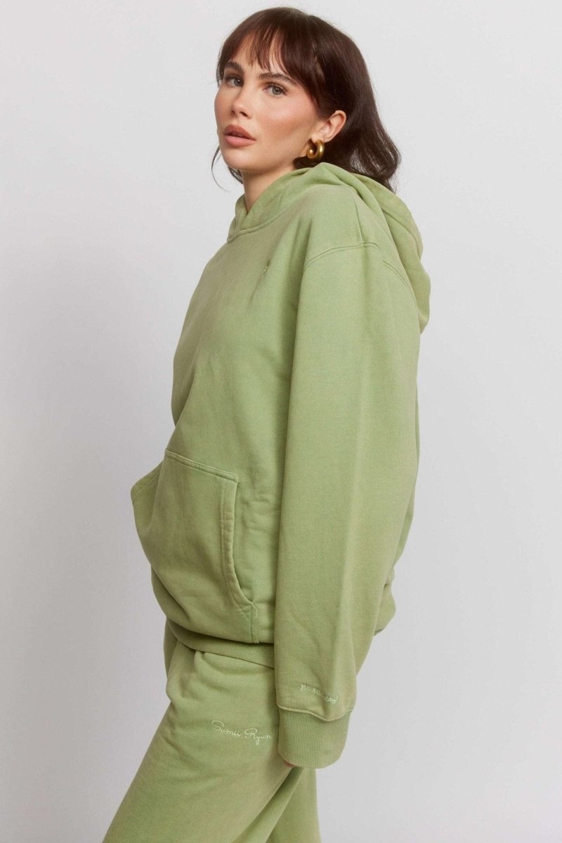 Shop Samii Ryan Samii Ryan Olive Hoodie Hooded Sweatshirt for women – premium loungewear and festival fashion at Spoiled Brat