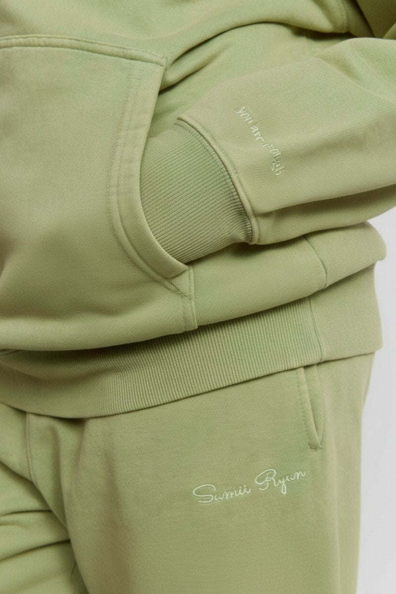 Shop Samii Ryan Samii Ryan Olive Hoodie Hooded Sweatshirt for women – premium loungewear and festival fashion at Spoiled Brat