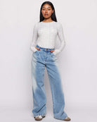 Shop Samii Ryan Samii Ryan x Smiley® Denim Jeans MOM Jeans for women – premium loungewear and festival fashion at Spoiled Brat