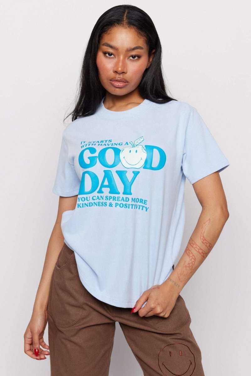 Shop Samii Ryan Samii Ryan x Smiley® Good Day Boxy Tee T-Shirt for women – premium loungewear and festival fashion at Spoiled Brat