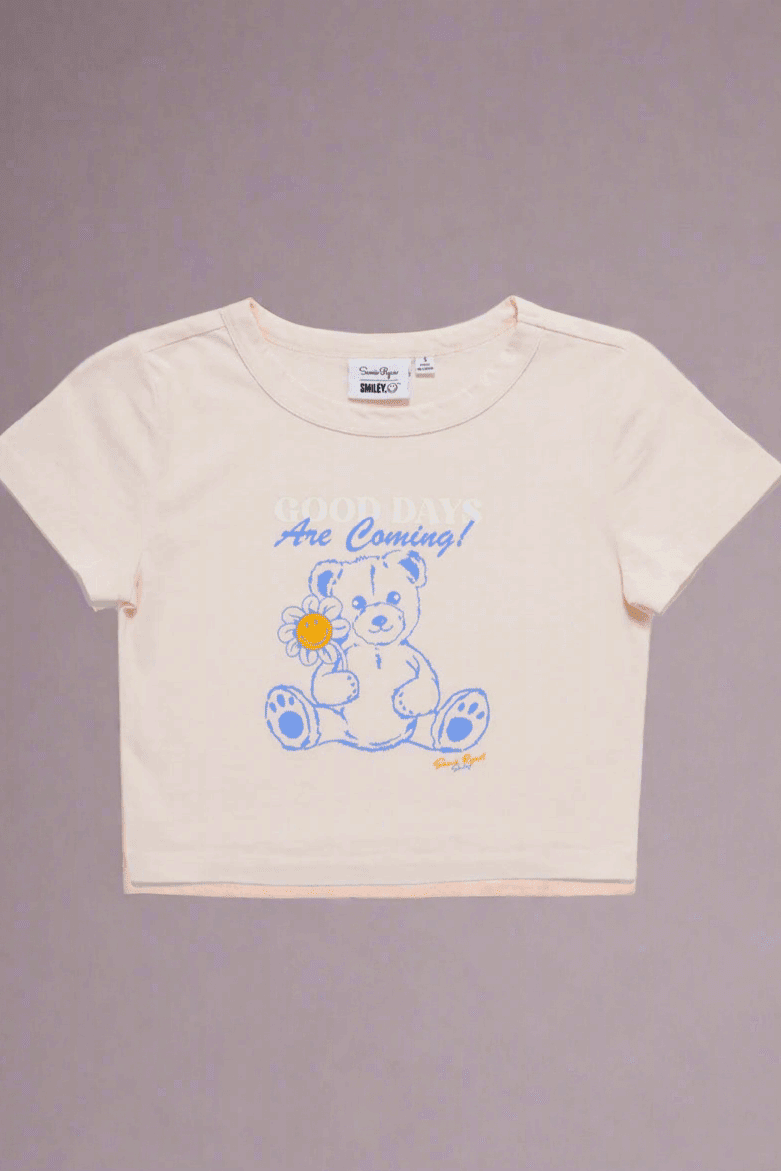 Shop Samii Ryan Samii Ryan x Smileyworld® Good Days Baby Tee T-Shirt for women – premium loungewear and festival fashion at Spoiled Brat
